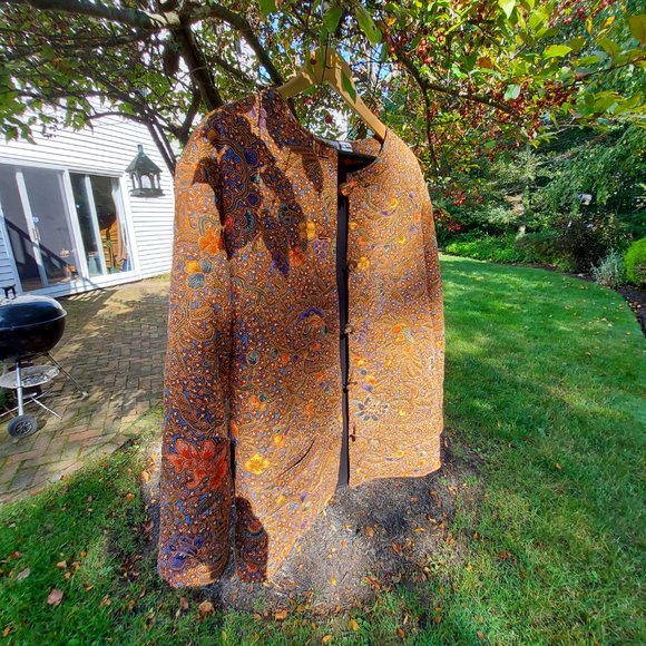 Vintage 90s Smithsonian Institution Cotton Indonesian Quilted Jacket Large - Picture 3 of 11